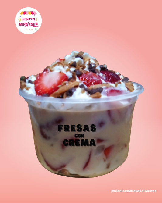 FRESAS CON CREMA 1/2 LITRO